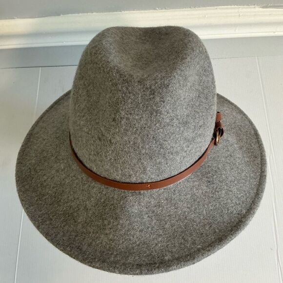 Wool Altar'd State Wide Brimmed Fedora Hat Women’s One Size Gray 100% Wool - Picture 3 of 8